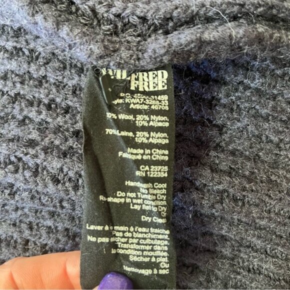 Wilfred Free Navy & Black Wool Chunky Knit Full Zipper Cardigan - Picture 5 of 9